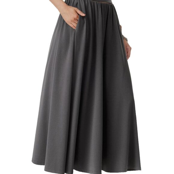 OGL Dresses & Skirts - OGL Gray Cotton Blend Umbrella Maxi Skirt With Pockets Size Small